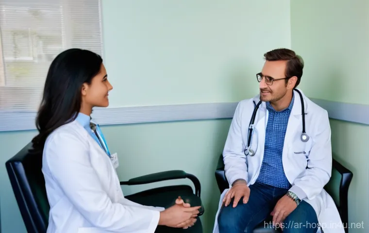 고혈압 약물 치료와 생활습관 개선 병행법 - **Prompt:** A warm and reassuring scene set in a modern, well-lit doctor's office. An adult patient,...