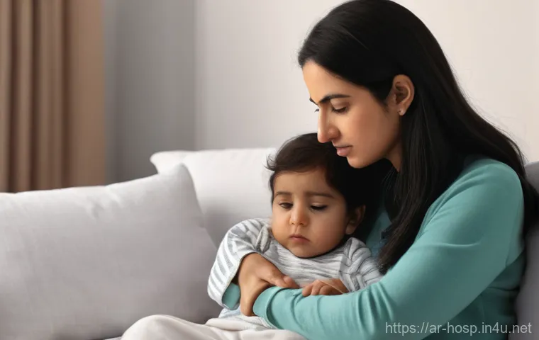 소아 응급실에서 자주 다루는 사례 - A heartwarming image of an attentive Arab father kneeling to comfort his young child, approximately ...