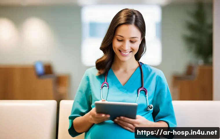 임산부를 위한 종합병원 선택 기준 - **Prompt:** A serene and hopeful pregnant woman, dressed modestly in comfortable maternity wear, is ...