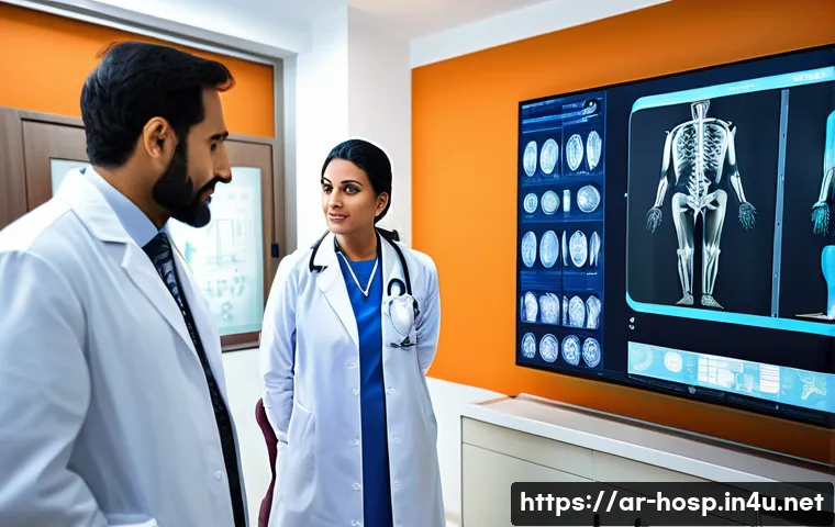 퇴행성 관절염 치료를 위한 병원 - A modern medical clinic in the Middle East specializing in osteoarthritis treatment, featuring advan...